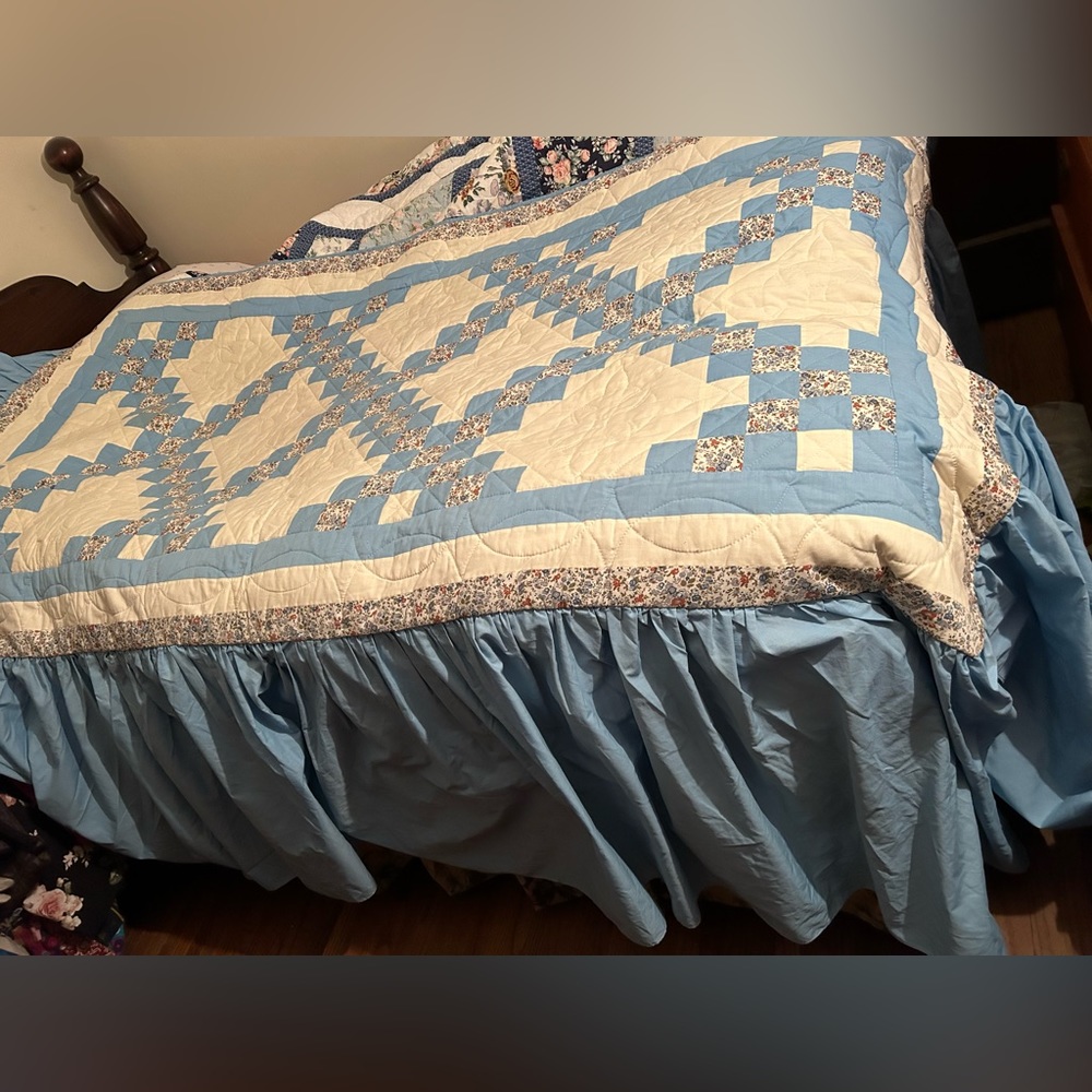 Homemade patchwork hand stitched sofa bed cover, ~42”x75”